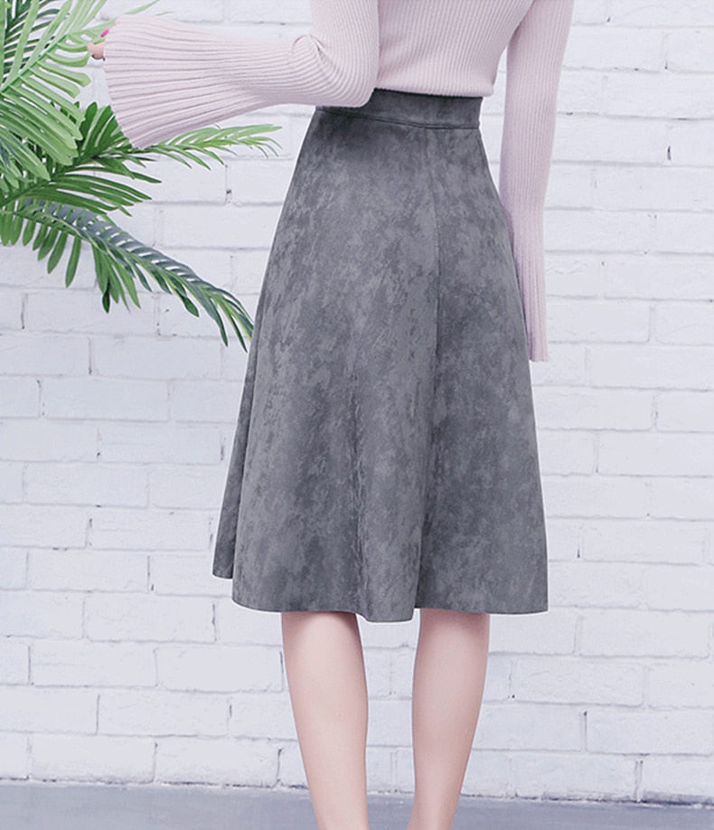 Women's Suede Midi Skirt Secondary image