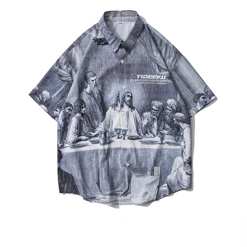 Retro Printed Casual Shirt for Men