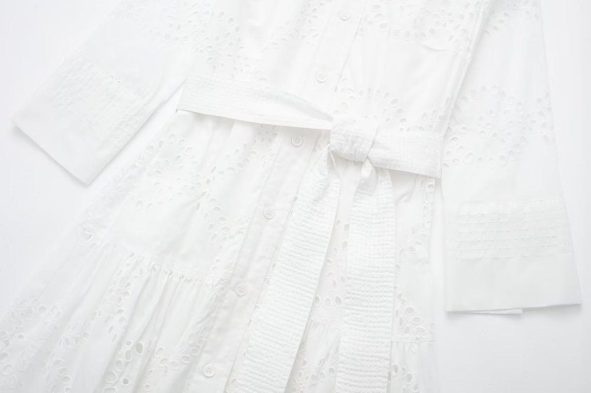 Women's Embroidered White Shirt Skirt Women's Dresses Unbranded