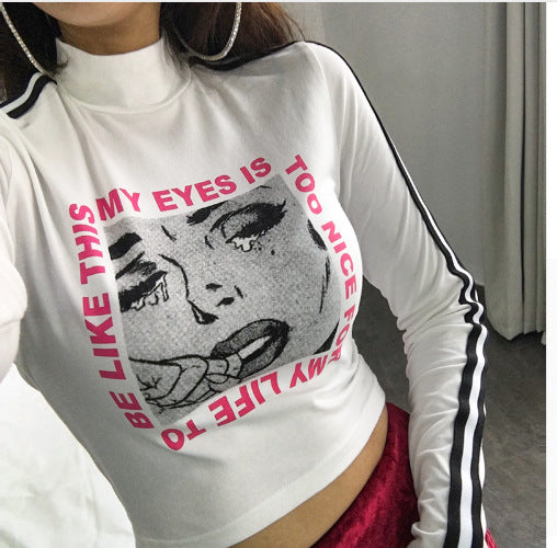 Women's Long Sleeve Printed T Shirt