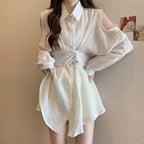 Women's Lapel Halter Shirt Dress