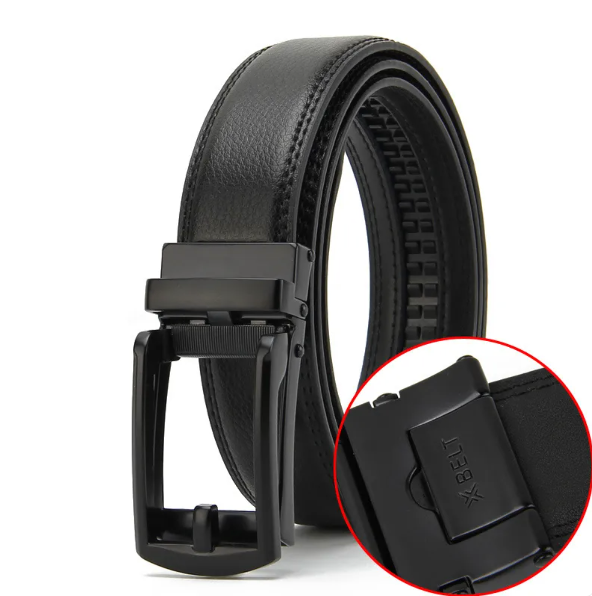 Men's Genuine Leather Automatic Buckle Belt