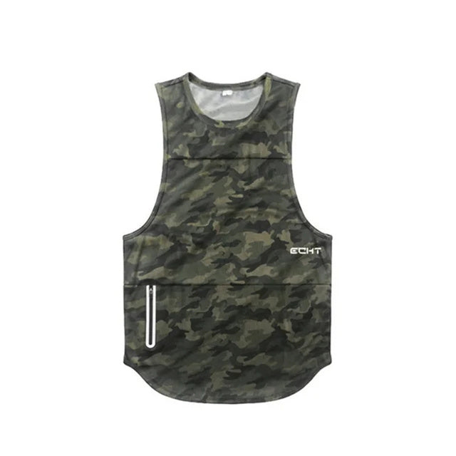 Men's Bodybuilding Sleeveless Workout Tank Top Men's Tank Top Unbranded Army camo M