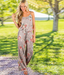 Women's Floral Jumpsuit, Loose Fit Long Pants, Strap Jumpsuit