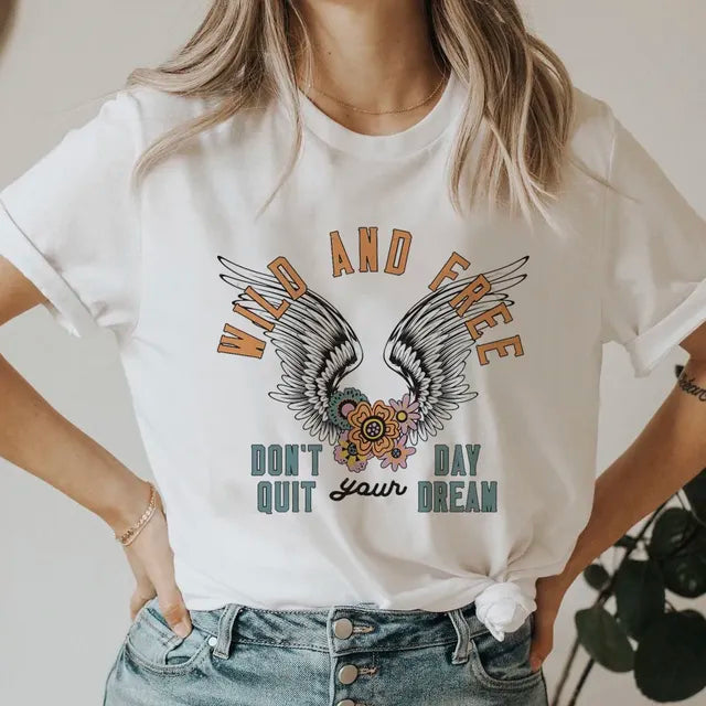 Women's 90s Graphic Smile Letter T Shirt
