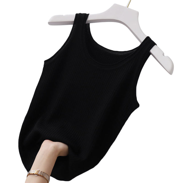 Summer Knitted Sleeveless Women's Slim Vest