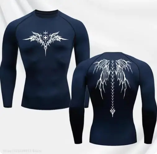 Anime Print Gym Running Compression Quick Dry Tshirt