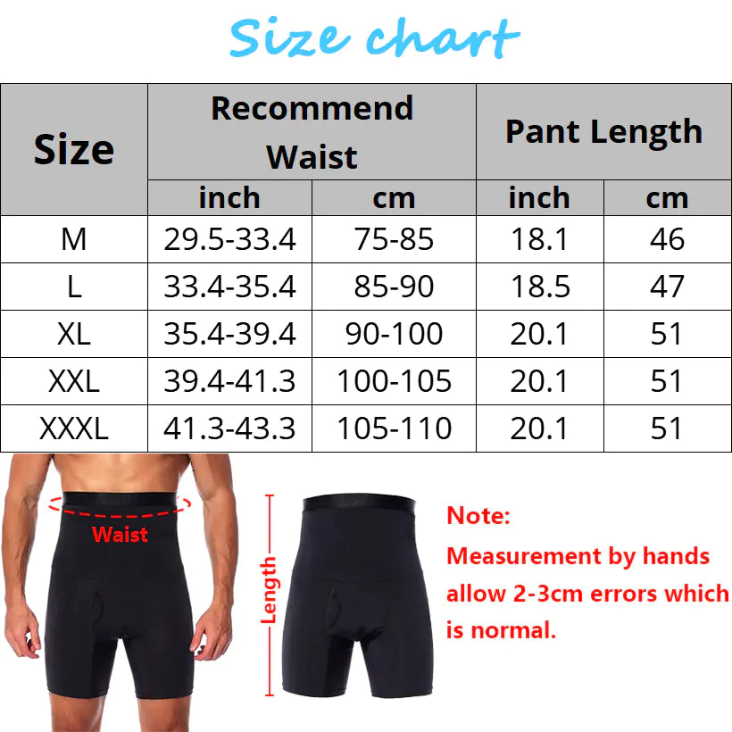 Men's High Waist Body Shaper Compression Shorts