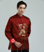 Men's Chinese Style Embroidered Dragon Jacket