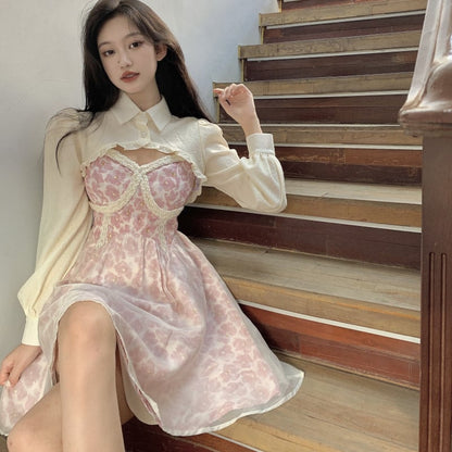 Women's Elegant Floral Lace Sling Dress