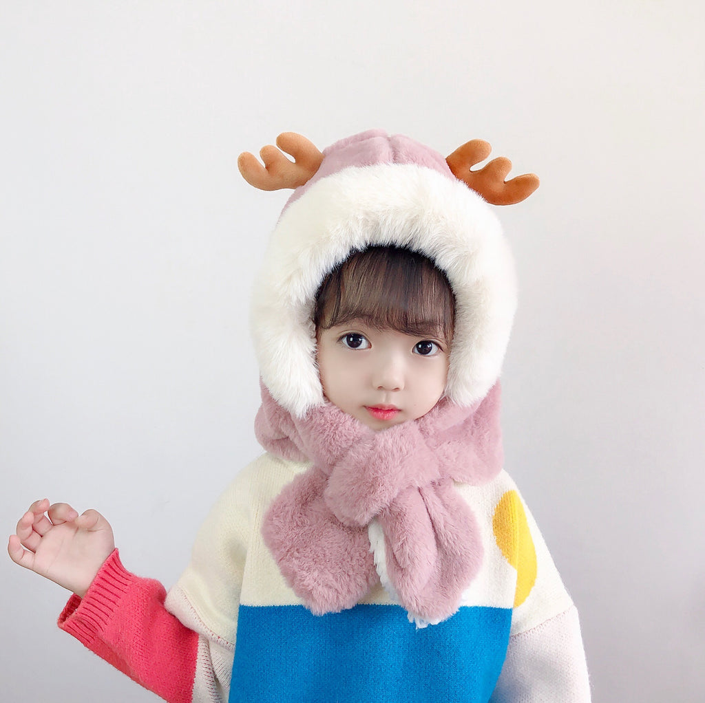 Children's Thick Warm Scarves And Hats With Cute Designs