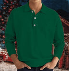 Men's Long Sleeve Button Polo Shirt