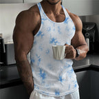 Men's Summer Knitted Vertical Stripe Fitness Tank Top