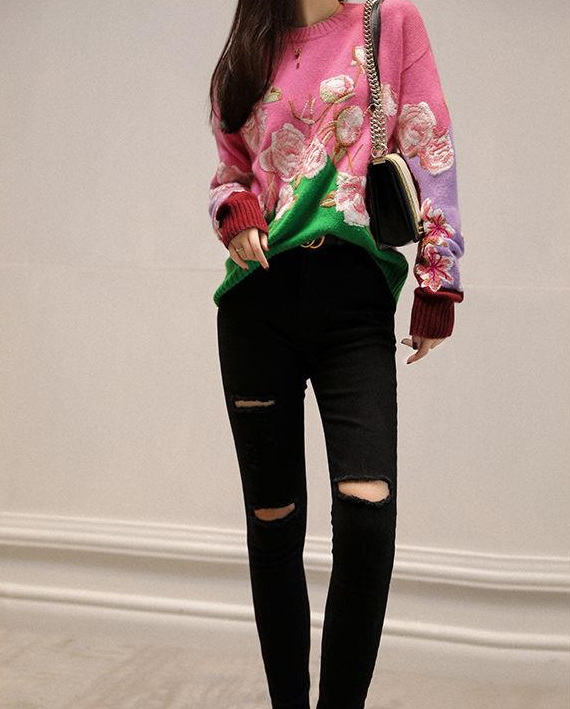 Women's Round Neck Long Sleeve Tops