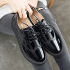 Patent Leather Women's Brogues with Soft Sole Flats