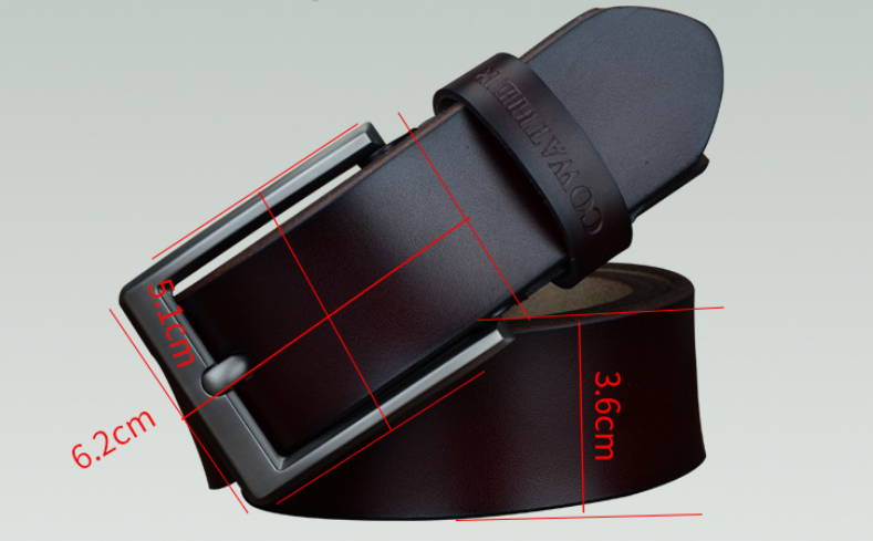 Men's Genuine Leather Belt With Pin Buckle Men's Belt Unbranded