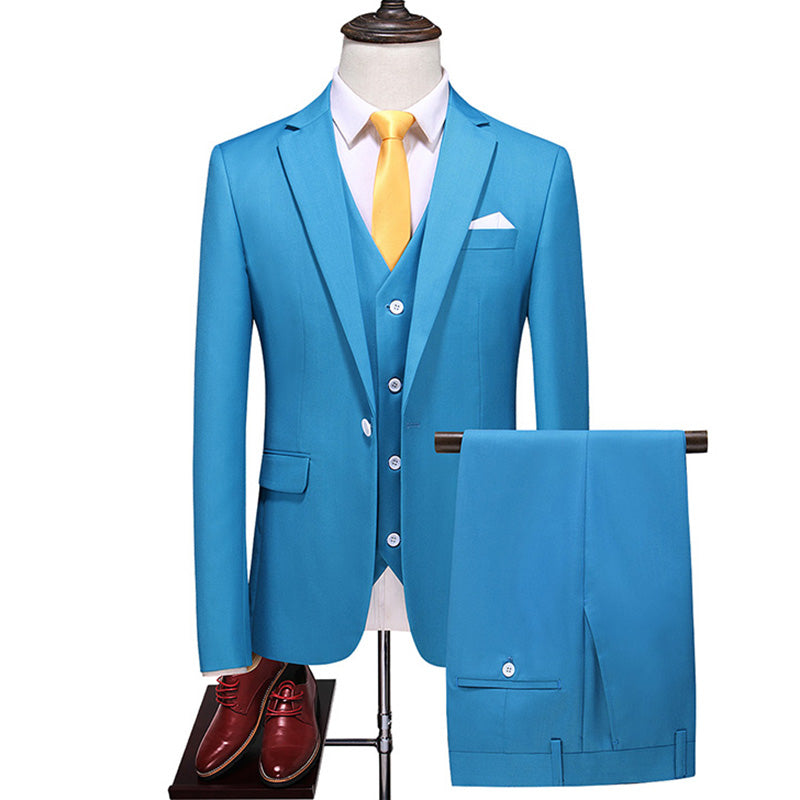 Men's Caramel Color Suit Set for Students and Weddings
