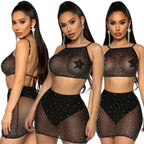 Women's Rhinestone Lingerie Set