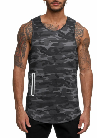 Men's Quick Drying Fitness Tank Top - Summer Collection Men's Tank Top Unbranded Camo Grey L Main image