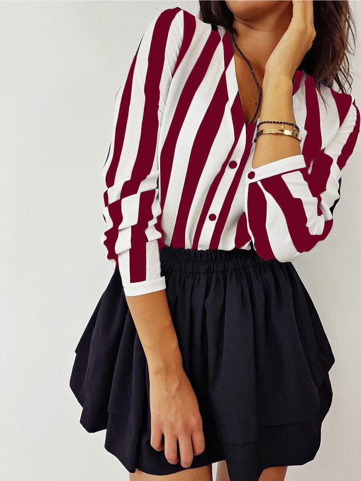 Women's Stripe Button Shirt