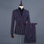 Men's Colorful Double Stripe Tuxedo Suit Set ILLUSION CO Color stripes XXL