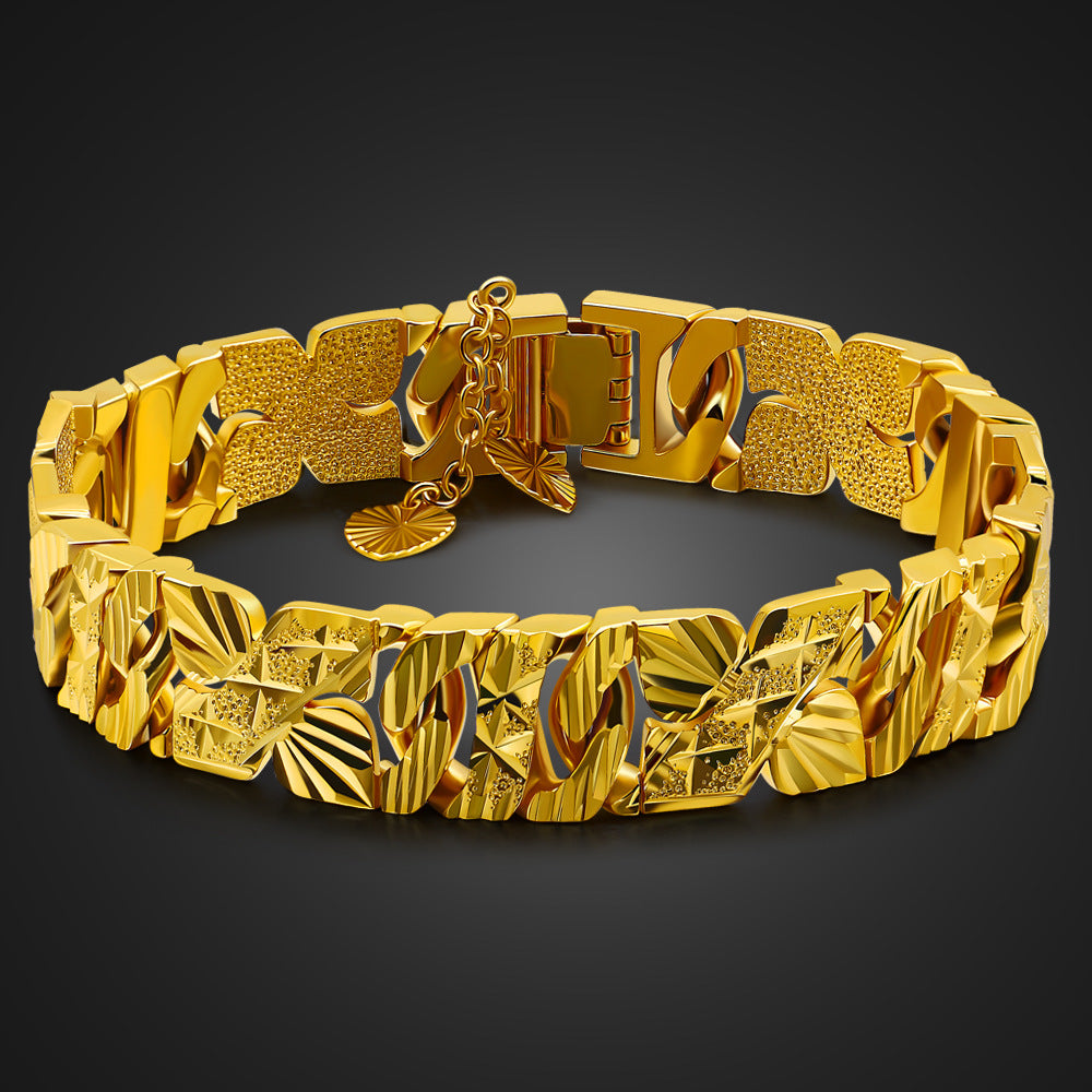 Men's Personalized Gold Geometric Bracelet