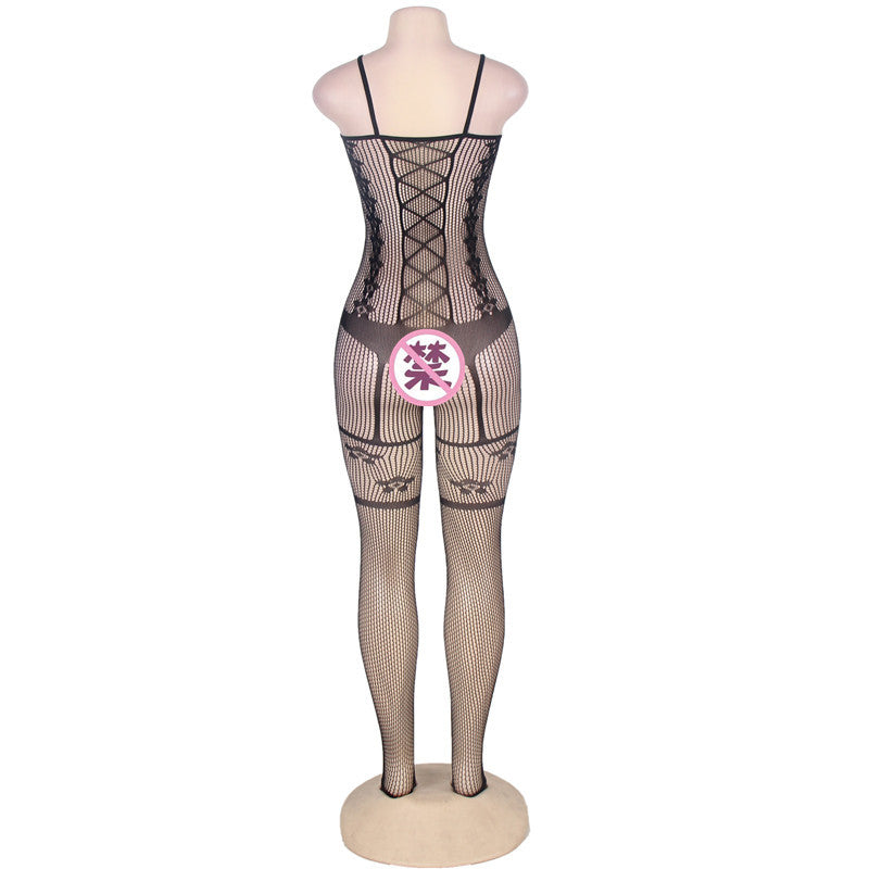 Women's Lingerie Jacquard Bodystocking Fishnet Tights