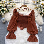 Women's Aesthetic White Blouse ILLUSION CO