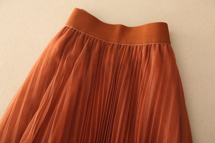 Women's Pleated Mesh Skirt Women's Skirt Unbranded