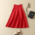 Women's A Line Pleated Skirt Women's Skirt Unbranded Red One Size