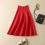 Women's A Line Pleated Skirt Women's Skirt Unbranded Red One Size