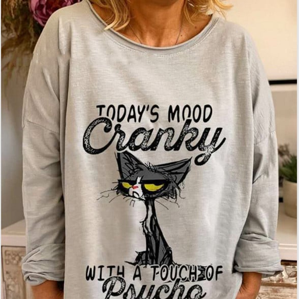 Women's Loose Dynamic Print T Shirt Sweater