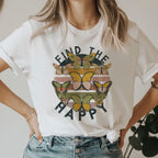 Women's 90s Graphic Smile Letter T Shirt