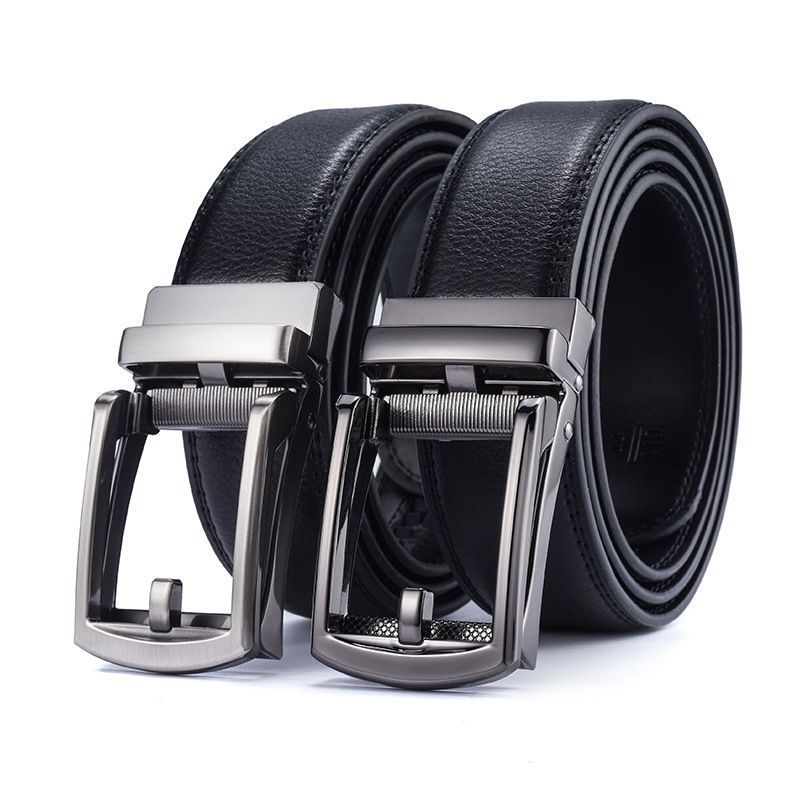 Men's Genuine Leather Automatic Buckle Belt - Fashionable Men's Belt Unbranded Main image