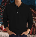Men's Long Sleeve Button Polo Shirt
