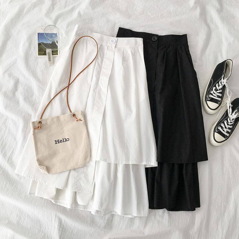 Women's Solid Color A Line High Waist Skirt