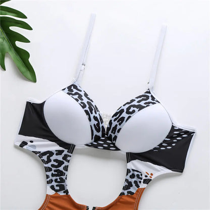 Women's One Piece Leopard Bikini Swimwear