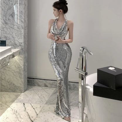 Women's Glitter Silver Dress