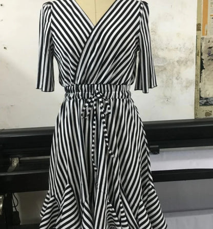 Women's Striped Patchwork Dress