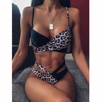 Women's Leopard and Snake Print High Waist Bikini Set