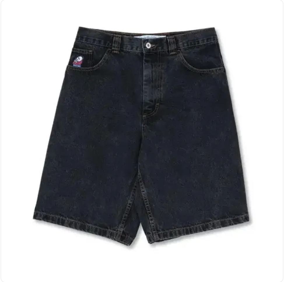 Unisex Cartoon Embroidered Denim Shorts