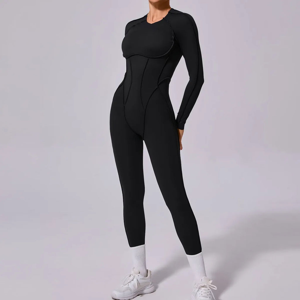 Women's Winter One-piece Sports Yoga Jumpsuit Backless Tight Jumpsuit