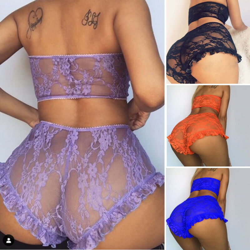 Women's Lace Lingerie Three Piece Set