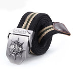 Men's Skull Automatic Buckle Canvas Belt (Wholesale)