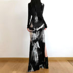 Retro Chinese Style Ink Print Dress Women's Dresses Unbranded