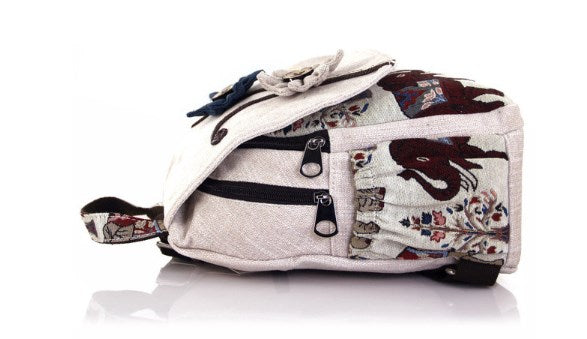 Original Ethnic Style Canvas Backpack for Women