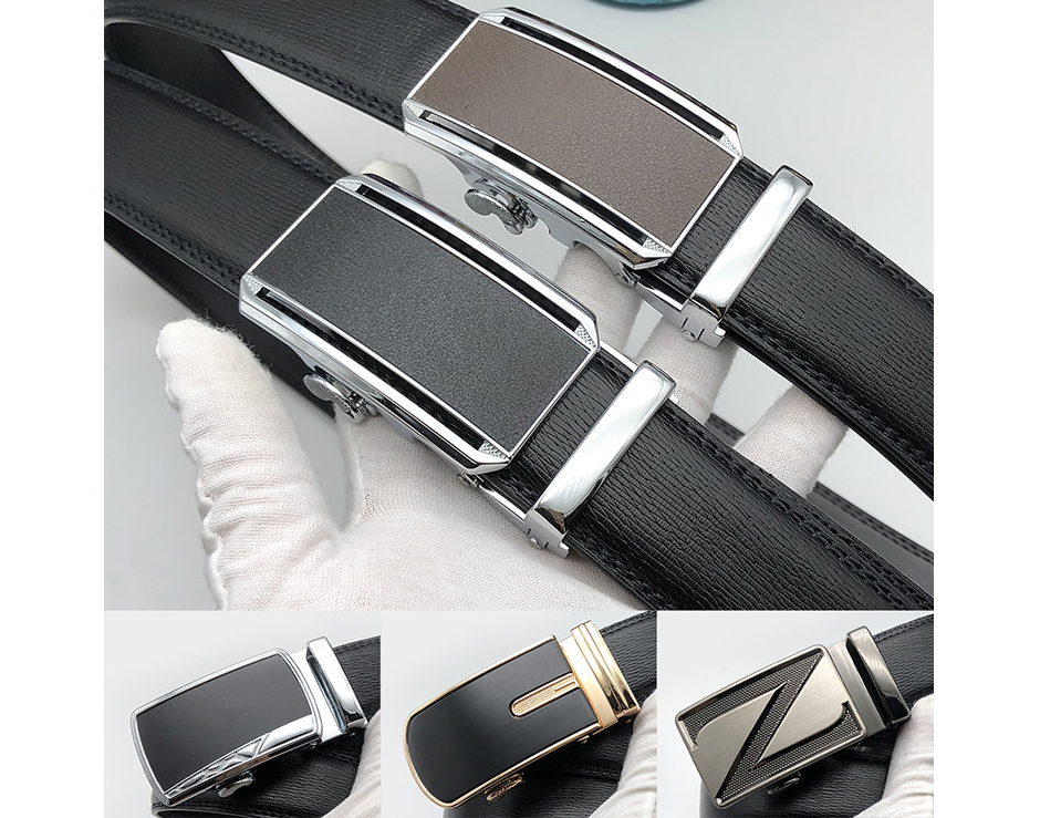 Men's Genuine Leather Automatic Buckle Belt Secondary image