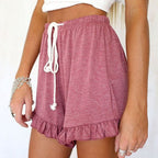 Women's Ruffled Drawstring Shorts