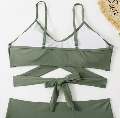 Women's Sexy Solid Print Bikini Set