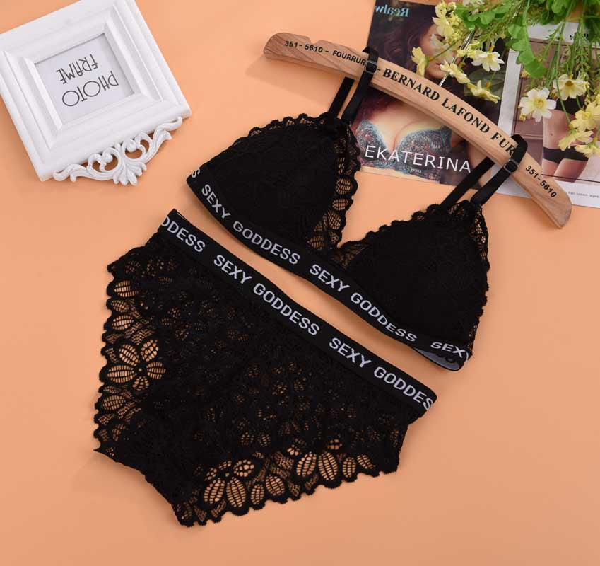 Women's Wireless Backless Lingerie Set With Panties